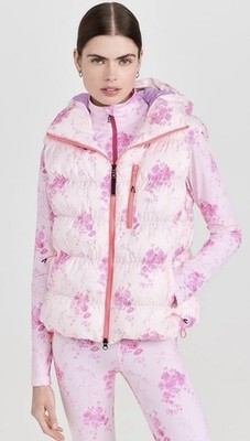 Bogner Fire + Ice X  LoveShackFancy Naima Floral Pink Puffer Ski Vest Size S  