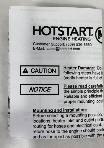 New Hotstart TPS101GT10-000 Engine Coolant Thermosiphon Pre-Heater 1000W 120V 8A - Picture 10 of 13
