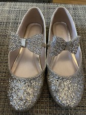 Image of Monsoon Girls Gold Bow shoes UK 2 EU 34
