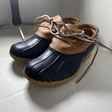 L L Bean Boots Rubber Moc Size 6 M Blue Shoes Moccasins Made in USA