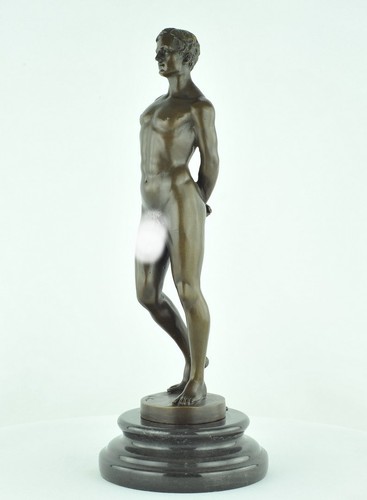Statue Sportler Sexy Art Deco Stil Art Nouveau Jugendstil Stil Massive Bronze Un - Imagen 4 de 12