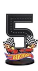 Race Car Theme 5th Birthday Party Number Wooden Table Sign Centerpiece Black Red
