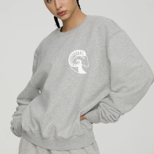 Good American Oversize Crew Sweatshirt Steinbock grau Gr. 5 2XL - Bild 1 von 6