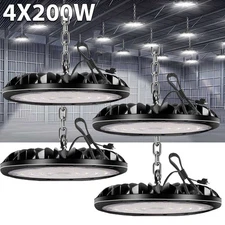 4 Pack 200W UFO LED High Bay Light Shop Warehouse Industrial Factory Commercial