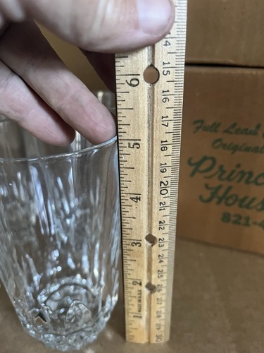 12 Tumblers Flat Glasses Princess House Crystal Highlights 5” tall w/Box USA - Picture 3 of 4
