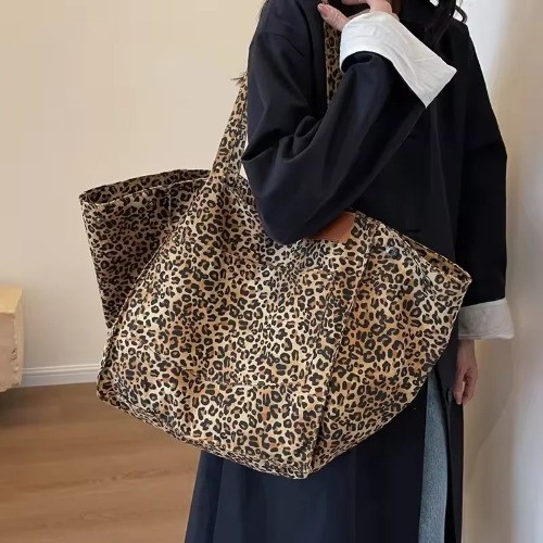 Leopard PatternTote Bag Vintage Canvas Shoulder Bag Fashion Big Capacity Handbag - Bild 25 von 26