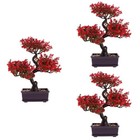 3 Count Bonsai-pflanzen Kunstplflanze Realistische Desktop Ornament