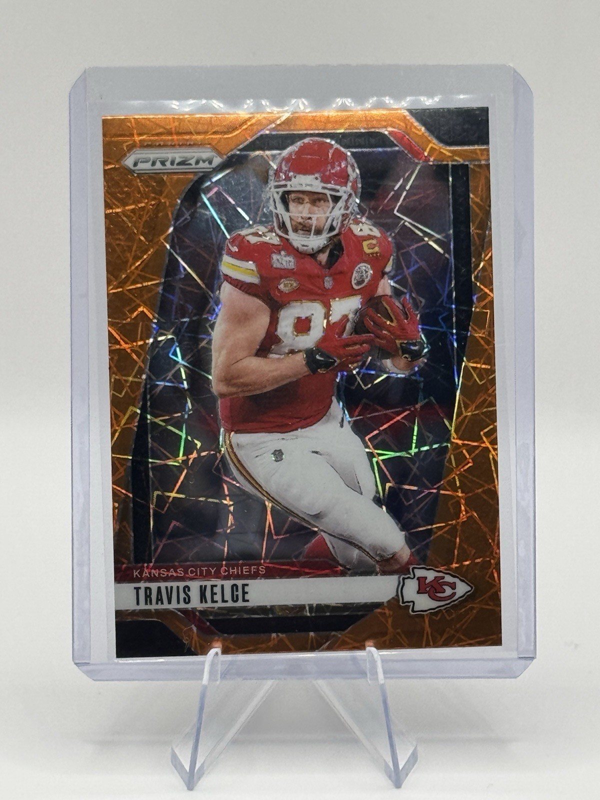 2024 Panini Prizm Football Travis Kelce Orange Lazer Prizm-#140 Chiefs