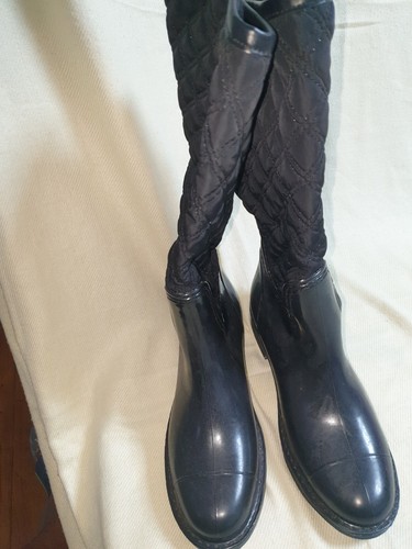 NEW-Ladies Waterproof Foot Quilted Polyester Wellington Boots - Bild 9 von 16