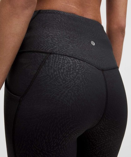 Lululemon Align 25” Ripple Emboss schwarze Yogahose mit Taschen Damen 8 NEU - Bild 10 von 12