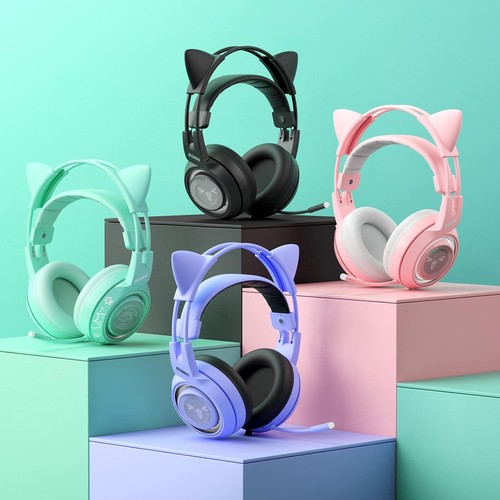 Cuffie da gioco per ragazze G951S Cat Ear - suono ad alta fedeltà e multi-dispositivo - Foto 9 di 9