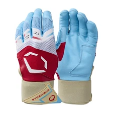 Evoshield X-SRZ Carbyne Strap Adult Baseball Batting Gloves - Red/White/Ice - M