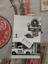 WINCHELL'S DONUT HOUSE, NEON SIGN, DELIVERY TRUCK, 1950s, GLOSSY B&W, 4X6 PHOTO
