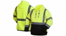 Pyramex RSSH32 Hi-Vis Hoodie Sweatshirt Class 3 Safety Lime M-5XL Work Gear