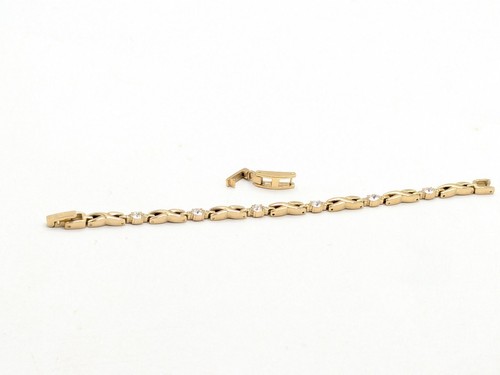 Vintage Anne Klein Tennisarmband goldfarbene Kristalle XO - Bild 10 von 15
