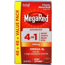 2 X Schiff, MegaRed, Advanced 4 In 1, 500 mg, 80 Softgels