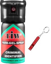 TW1000 TIW Criminal Identifier - Farb-Gel-Spray 40 ml, Flip-Top, mit Notpfeife