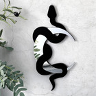 Weysat Black Snake and Crescent Moon Mirror Gothic Wall Decor Gothic Snake Decor