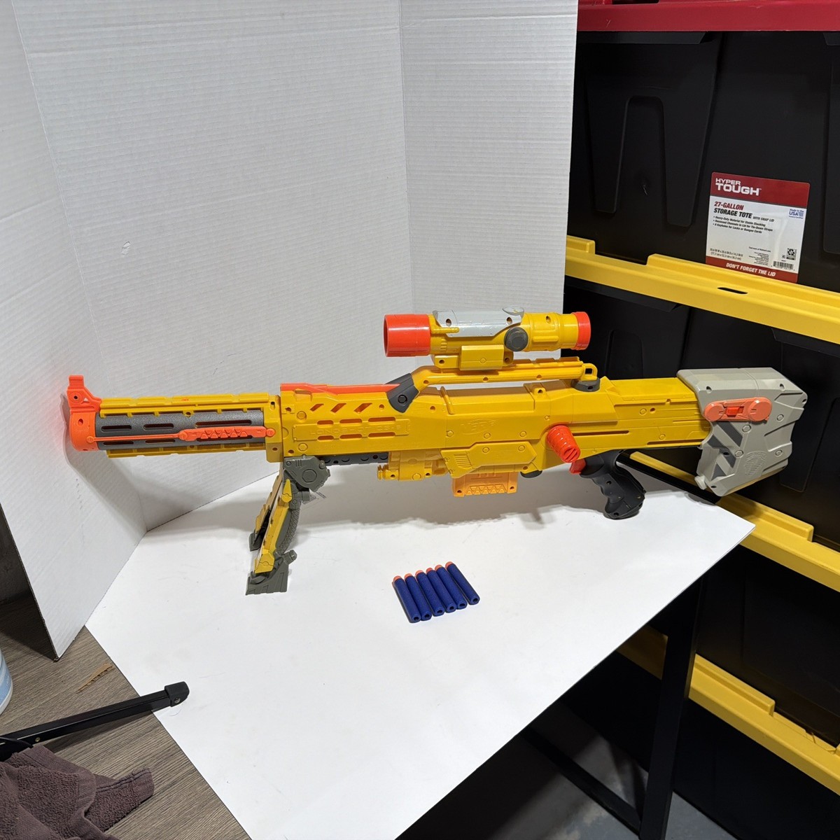 Longshot Nerf Gun CS6 N Strike Sniper Rifle Gun with Darts Yellow