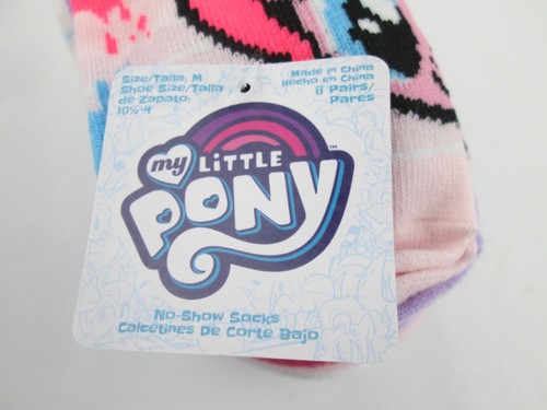My Little Pony No Shows Socks Size 10.5-4 Kids Girls Socks 8 Pair NEW NWT - Picture 2 of 4