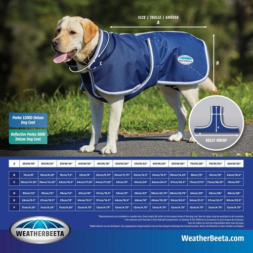 WeatherBeeta ComFiTec Parka 1200D Deluxe Dog Coat - Picture 4 of 6