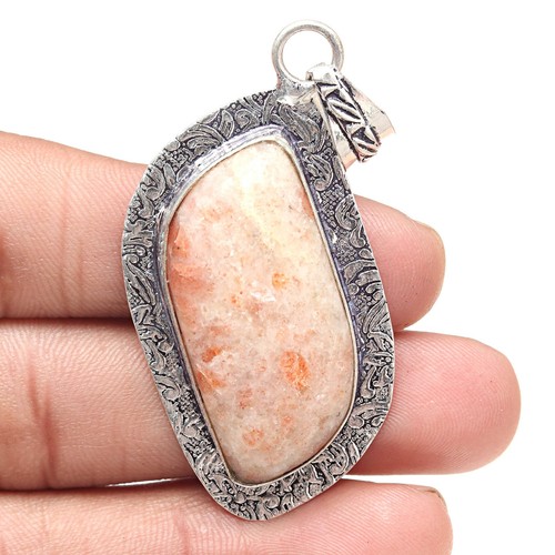 Anhänger Sonnenstein Edelstein Valentinstag Geschenk Silberschmuck 2,5 Zoll - Bild 1 von 7