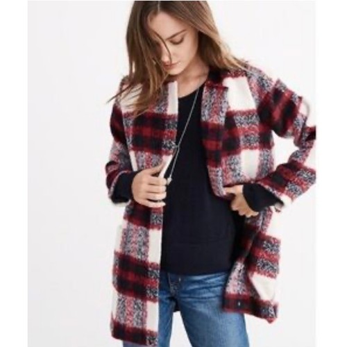 Abercrombie & Fitch Heritage Wool Red Plaid Coat Jacket Medium