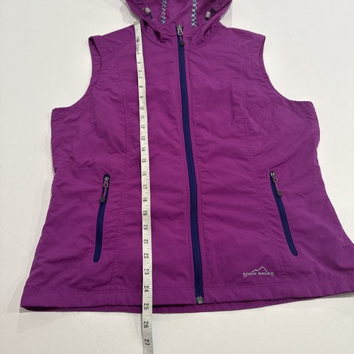 Eddie Bauer Large Nylon Hooded Vest Travex Purple UPF 30 Storm Repel Travel - Bild 7 von 11