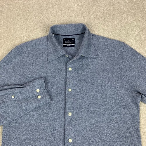 The Savile Row Hemd Herren 15,5 Knöpfe Comfort Strick Slim Fit Freizeit Stretch grau - Bild 1 von 14