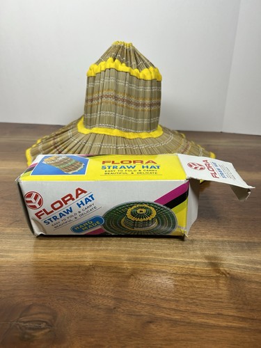 Sombrero de Paja Plegable Amarillo Hecho a Mano TAIWÁN Plegable - Imagen 6 de 11