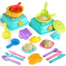 Beach Sand Toys for Toddlers, Seaside Sand Cooking Play Set, Kids Sandbox Toy...