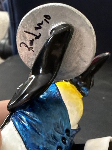 SOMMELIER PENGUIN WINE SERVER Pewter ~ Culinary Collectible Sculpture RON LEE LE - Picture 10 of 11