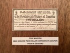 New Listing$2 Dollars 1861 Confederate States Civil War Coupon with Free Us Shipping