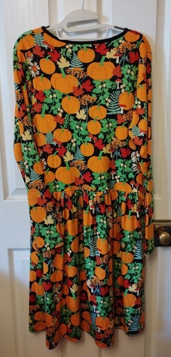 Duns Autumn Garden Jersey Dress, Pockets! Pumpkin, 🍄 Toadstool, Forest, NWOT M - Picture 13 of 24