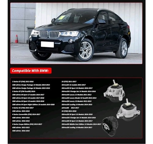 Motor & Transmission Mounts Fit 2011-2018 BMW X3 X4 F25 F26 sDrive20ix Drive28i - Bild 4 von 6