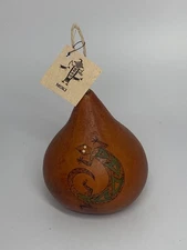 Moki Hand Painted Gourd Ornament, 3.5" Tall
