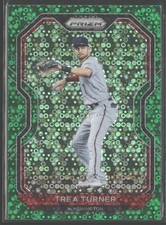 2021 Panini Prizm #24 Trea Turner Green Donut Circles Prizm