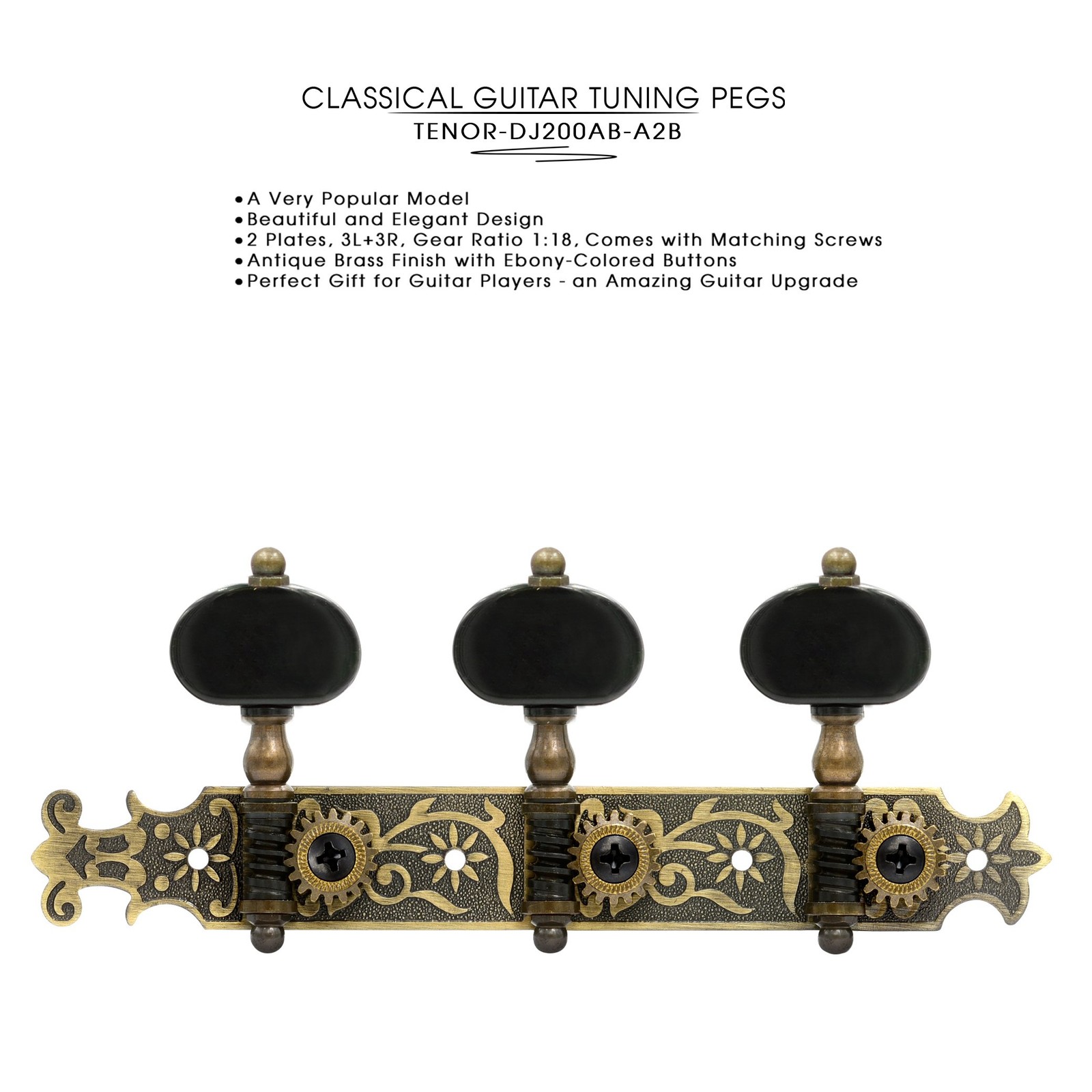 DJ200AB-A2B TENOR Classical Guitar Tuners Professional Tuning Key Pegs/Machin...