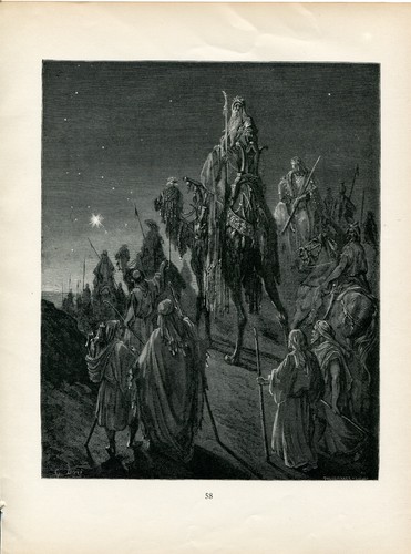 Dore Bible Print MAGI FOLLOWING THE EASTERN STAR Christmas 1890 engraving - Picture 3 of 3