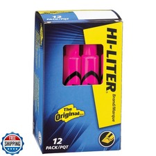 HI-LITER Desk Style, Fluorescent Pink, Box of 12 (24010)