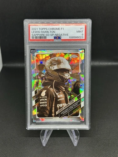 2021 Topps Chrome F1 #1 Lewis Hamilton /100 Sapphire Negative Card PSA 9 SP SSP