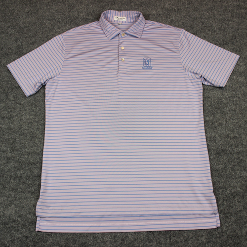Peter Millar Summer Comfort Polo Shirt Men's Medium Purple Golf TPC Sugarloaf - Picture 2 of 11