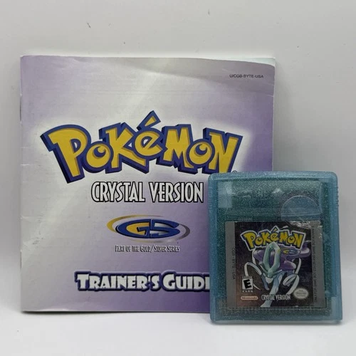Pokemon Crystal Nintendo Gameboy DEAD SAVE BATTERY Authentic Tested W/ Manual