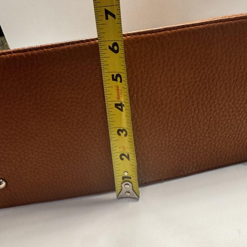 Pebbled Faux Leather Satchel Bag Womens Brown Top Handle Shoulder Crossbody - Picture 13 of 13