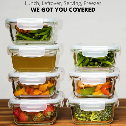30 Oz Glass Meal Prep Containers - 8 Pack Airtight BPA Free Oven Safe - Bild 8 von 9