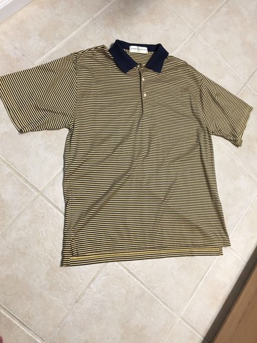 Fairway & Greene Stonewall gelb dunkelmarine gestreift Golfshirt Gr. Large U28-10 - Bild 2 von 6