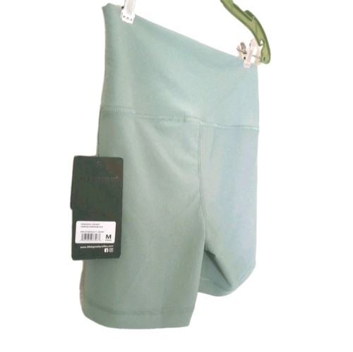 NWT 90 Degree By Réflex RIB 5" Bike Shorts High Rise Womens M Mint Green 1 Pack - Picture 4 of 8