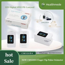 2025 NEW CMS50D4 Finger Tip Pulse Oximeter, LED Digital SPO2 PR+Lanyard