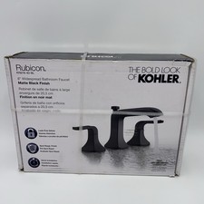 Kohler Rubicon Widespread 2-Handle Bathroom Faucet Matte Black 8" NIB Brand New