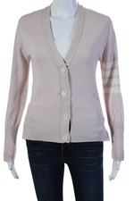Thom Browne Womens Cashmere Classic V Neck Cardigan Sweater Pink Size EUR 42